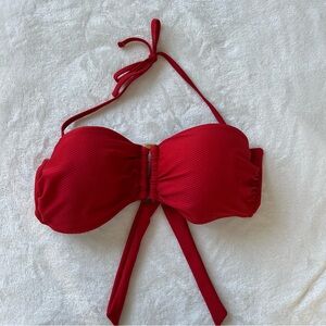 Red Bandeau Bikini Top